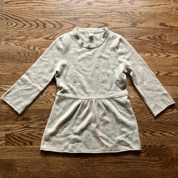 J. Crew Sweaters - J. Crew tan/cream 100% cashmere 3/4 sleeve sweater
